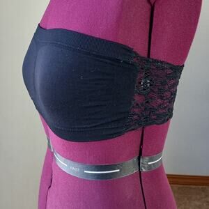 Soho Girls Black Lace back Bandeau OSFM strapless wireless bra